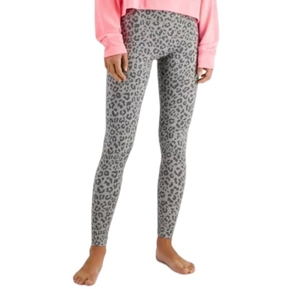 Jenni Cotton Stretch Leggings Leopard Grey Medium New - Picture 2 of 7